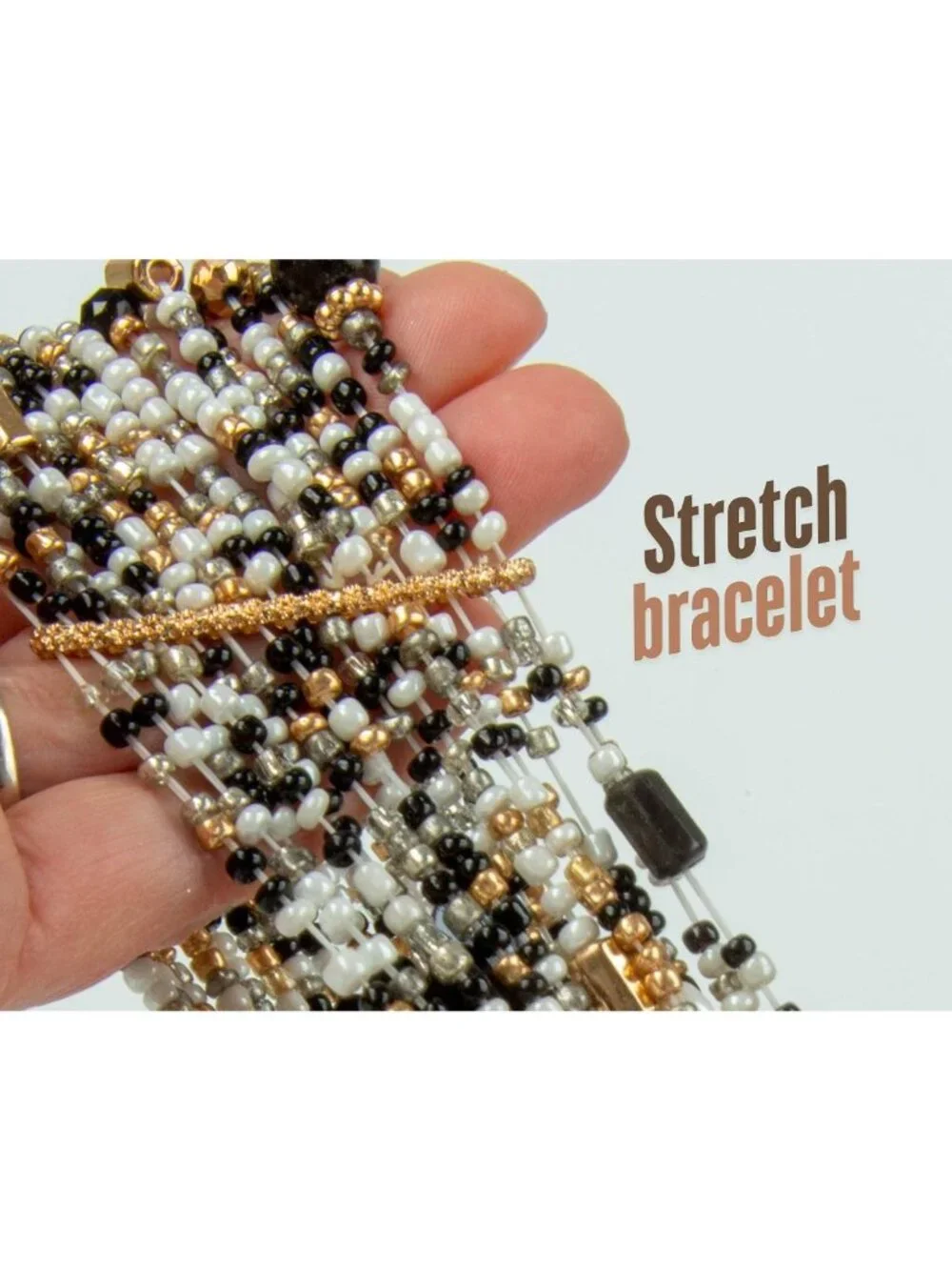 Vibrant Boho Beaded Stretch Bracelet - Multi-Row Resort-Style Statement Jewelry